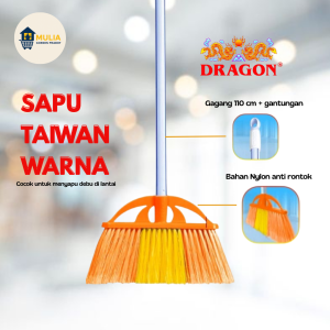 DRAGON Sapu Lantai Taiwan Warna Gagang 110 cm Bahan Nylon Anti Rontok