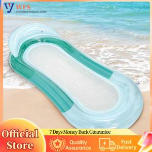 【Flagship】PVC Floating Lounge Bed with Nozzle Folding Water Float Chair Wear Resist Foldable Floating Row for Summer Pool Party