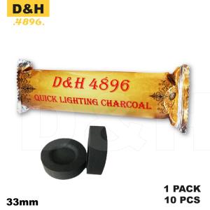 (D&H) Premium Instant Quick Lighting (33mm) Quick Lighting Charcoal/ Charcoal / Arang / Bakhoor charcoal instant light/Charcoal/Bakhoor/Bukhur/Bukhoor / 火炭 10pcs