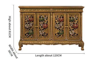 Sideboard Self-service Kitchen Storage Cabinet Gold Foil Decoration Cabinet Dining Room Cabinet Console Table TV Cabinet