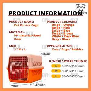 LOCAL DELIVERY- PET CARRIER CAGE FOR CATS DOGS RABBITS WTH URINE TRAY 宠物航空箱宠物笼子便携外出旅行托运箱