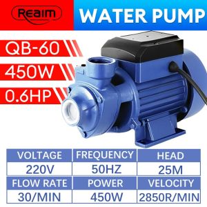 REAIM Electric Water Pump Booster Pump Heavy duty 220V 450W/850W Water Booster Pump 0.5HP Water Pump for flood Jet Pump DC Pump Peripheral Booster Pump
