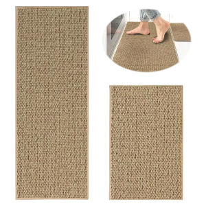 Kitchen & Table Linen Woven Linen-Look Floor Mat Non-slip Rug for Kitchen and Dining Room