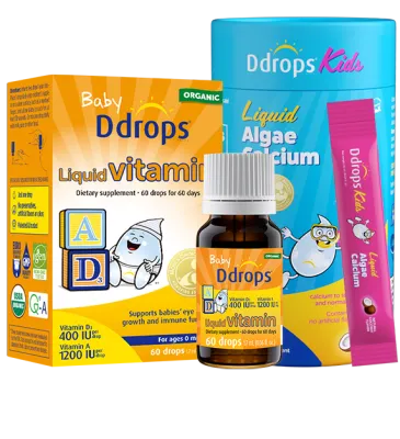 Ddrops Baby Vitamin D3 Drops - Premium Supplements for Strong Bones & Immune Support | For Newborns