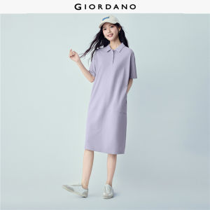 Giordano Women 100% cotton exposed seam polo dress Free Shipping 05466467
