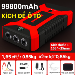 Bộ Kích Đề Ô Tô Loại Xịn – Có Đèn Pin Siêu Sáng Sạc Dự Phòng Dung Lượng Lớn Tiện Mọi Lúc