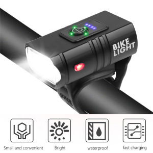 LED Bike Front Light with Tail Light for Increased Safety and Visibility During Nighttime Cycling