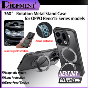 RICHMENT 360° Rotating Bracket Magnetic Phone Case For OPPO Reno 15 Pro Max /Reno 15 Pro /Reno 15F/Reno 15/Reno14 /Reno 14F/Reno 14Pro
