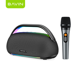 BAVIN BM52 TWS Karaoke 80W Powerful Sound Party Bluetooth Speaker w/ Wireless Mic12000mAh Powerbank Function+RGB Light
