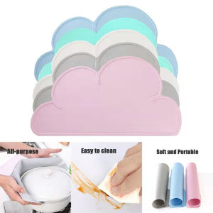 Waterproof Non-Slip Heat Insulation Silicone Cloud Place Pet Feeding Table Mat Pad Pet Tablemat