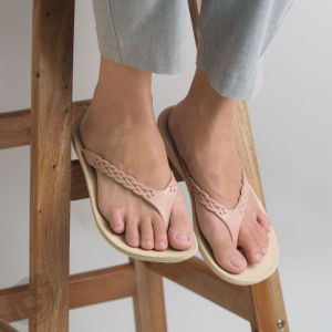 Sandal Jepit Wanita Camou Mara Oatmeal Polos Camao Camau Comou Samdl Capit Cewek Comau - Biscotti
