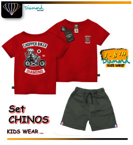 TakahikoKids Setelan celana Cargo dan kaos Anak laki-laki Usia 1-8 Tahun warna maroon