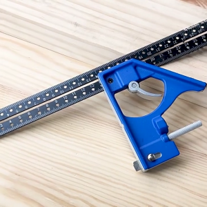 Woodworking Square Featuring Not Slip Grip Multifunction Combination Square Rulers with Drill Holes for Projects