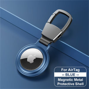 Magnetic Metal Protective Airtag Case For Airtags Cover With Keychain For Apple Locator Tracker Anti-lost Device For AirTag Case