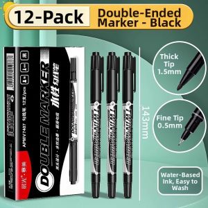 M&G Waterproof Oil-Resistant Quick-Dry Dual-Tip Marker Art Supplies