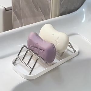 Stainless Steel Soap Rack Multifunctional Multi-scene Soap Tray Draining with Tray Soap Dish