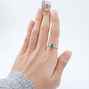 Cincin Imut Giok Hijau Perak 925 Green Jade Simple Klasik Jadeline
