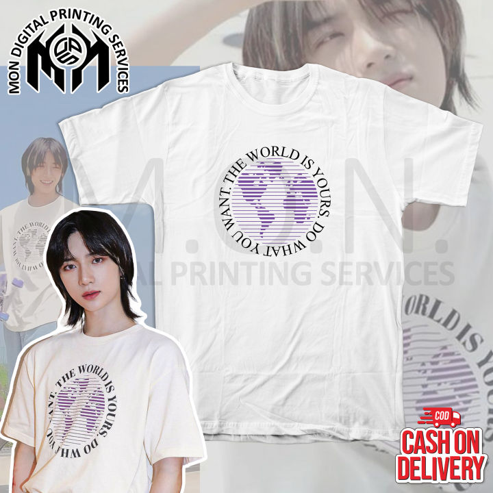 TXT | Beomgyu THE WORLD IS YOURS Inspired White Cotton Spandex T