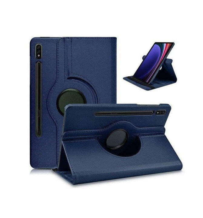[SG] Case for Samsung Galaxy Tab S10 FE+ S10+ S10 Plus S9 FE Plus S9+ S8+ S8+ S7 FE S7+ 12.4 13.1 inch / Tab S10 Ultra S9 Ultra 14.6 / Tab S10 FE S9 FE 10.9 / Tab S9 S8 S7 11 inch - 360 Degree Rotating Swivel Leather Magnetic Smart Cover Casing