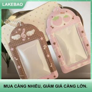 【LAKEBAO】 1pcs lưới Dâu Tây 3inch photocard chủ Ngọt Ngào Màu hồng ghi chú cánh thẻ bìa hiển thị mặt dây chuyền nhỏ chủ thẻ DIY Ins ảnh bìa