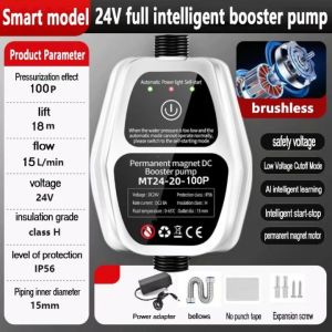 24V Booster Pump Automatic Silent 150Pa Safety Low Noise Booster Pump Bathroom Home Shower Washing Machine Faucet Kitchen Sink Booster Pump Kit