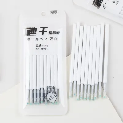 1 SET 10 PCS TINTA ISI ULANG PULPEN GEL DENGAN UJUNG RUNCING 05 MM / REFILL GEL PEN ISI 10 PCS