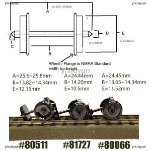 [COD] yixiayun 2pcs HO Scale 1:87 36 Metal Wheels for Model Train DC wheel set C8724