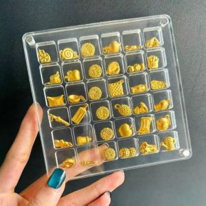 NEXTYOO 36/64/100 ô lưới Hộp đựng đồ Trong suốt Acrylic Hộp trưng bày  Hình vuông Thùng chứa đồ Hộp đựng hạt cườm
