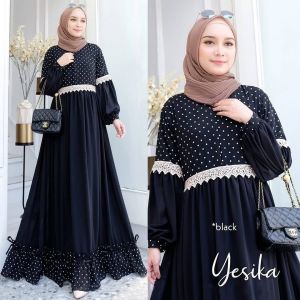 Baju Muslim Modern YESIKA MAXI BL MONALISA MIX CERUTY BABYDOLL FULL PURING APLIKASI RENDA Gamis Wanita Dewasa Simple Baju Gamis Wanita Terbaru Baju Gamis Kekinian Yang Lagi Viral 2022 Baju Gamis Wanita Gamis Kondangan Simple Elegan Mewah Pusat Grosir