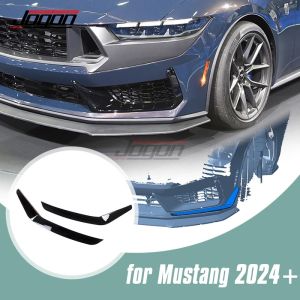 Cornerr Bright Black Exterior Front Bumper Fog Light Side Splitter Air Vent Cover Trim For Ford Mustang S650 Dark Horse 2024 Accessories T2Y7B