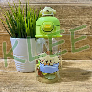 BOTOL MINUM ANAK KARAKTER SANRIO - BOTOL MINUM LUCU 3057 - BOTOL KAPASITAS 570ML BPA FREE - KARAKTER KUROMI MY MELODY POMPOMPURIN - BOTOL SEDOTAN TALI PANJANG - BOTOL SEKOLAH ANTI TUMPAH WATER BOTTLE