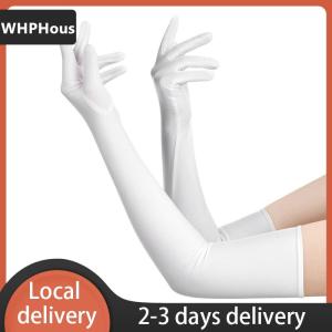 [COD] WHPHous Ship within 24 hours High Elastic Spandex Sun Protection Gloves Party Nightclub Wedding Performance Black Gloves