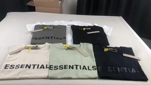 fog硅胶短袖复线胸前字母ESSENTIALS美式短袖T恤夏潮流宽松高街男