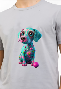 Kaos Pria 3 Dimensi Motif Animasi Doggi Pelangi Tshirt Oblong Katun 24s H0148 By Hans & co