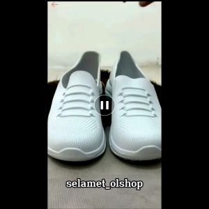 Sepatu Slip On Wanita ATT SWP 501 Karet Sneakers Anti Air Trendy PUTIH