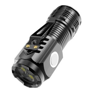 Strong LED Flashlight USB Rechargeable And Waterproof Four-Speed Zoom Portable Emergency Work Light