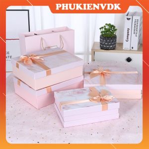 Hộp Quà Tặng Lễ Tình Nhân Hộp Quà Nơ Màu Hồng Hộp Quà Sinh Nhật Thiệp Và Rơm Trang Trí Quà Hộp Quà Kèm Túi Tiện Lợi Kích Thước Hộp Quà 24X17.5X7.5 Và 27.5X21.5X8.5 - Lazada
