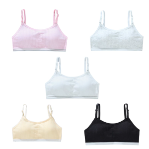 Childrens Camisole Bra Vest Soft and Comfortable Stretchy Teens Tube Tops Solid Color First Time Wearer Age 6-12Y