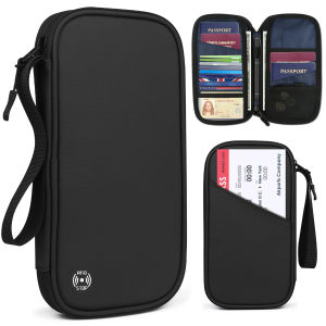 Huife Portable Travel Wallet RFID Passport Bag Pouch Waterproof Credit ID Card Holder Document Coin Purse Clutch Bag Anti-theft Card Bag