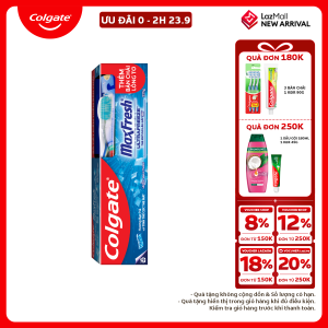 Kem đánh răng Colgate MaxFresh ULTRAFREEZE the mát gấp 10X 225g /tuýp tặng bàn chải đánh răng lông mềm