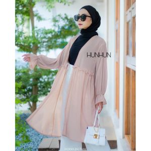 DELAYA OUTHER Ceruty babydoll (Hanya Luaran) Cardi Modern Casual Pakaian Wanita Kekinian Atasan Muslim Hijab Luaran Casual Outher Fashion Hangat Murah Outer Remaja Baju Terbaru 2022