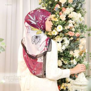 🌸 FAREHA Tudung Bawal Anti Kedut BAK SE Korean Chiffon Bercorak Blooming Garden - Juniper Vanessa Cupido Grizzled Clade