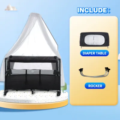 Baby Finn Crib For Baby Foldable Liftable Removable Portable Liftable Cribs 2 Level Baby Bed For Toddler With Mosquito Net Crib For Newborn Baby