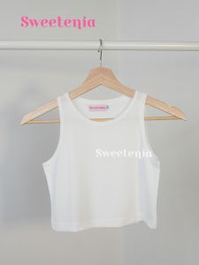 Basic Tanktop Crop Wanita Premium Rib Knit Polos - Basic Tanktop - Sweetenia