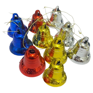 Hiasan Pohon Natal Lonceng Isi 10 Pcs Gantungan Mini Dekorasi Pesta Aksesoris Tahun Baru Ornamen