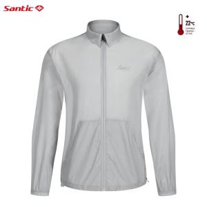 Santic เสื้อเจอร์ซีย์นักปั่นผู้ชายผู้หญิงป้องกันแสงแดด UPF 50+ ระบายอากาศสบายๆกีฬากลางแจ้งจักรยานเสื้อจักรยาน