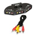 4X 3-Way Audio Video AV Switch Box Splitter Switch W/ Cable for TV X-Box DVD Player Devices Switch. 