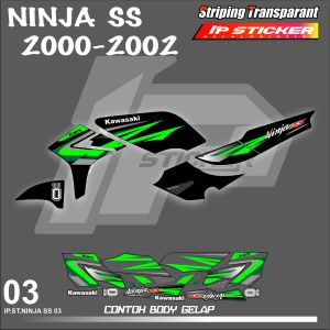 NINJA SS 2000 - 2002 ORIGINAL  (COD) STIKER STRIPING MOTOR KAWASAKI NINJA SS 2000 - 2002- STIKER LIST STIKER MOTOR DESAIN RACING HOLOGRAM DAN TRANSPARAN BISA COD IP PROJECT.KODE 03
