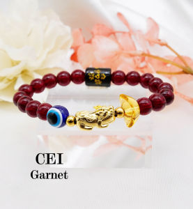 Evil eye anti-ghost month lucky charm piyao(pixiu) gemstone bracelet (CEI)