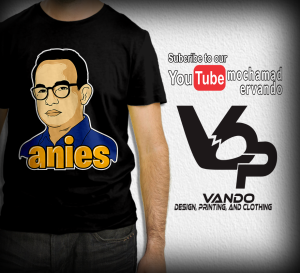 KAOS ANIES BASWEDAN / KAOS PRIA DISTRO ANIES / ANIES BASWEDAN / BAJU HITAM LENGAN PENDEK